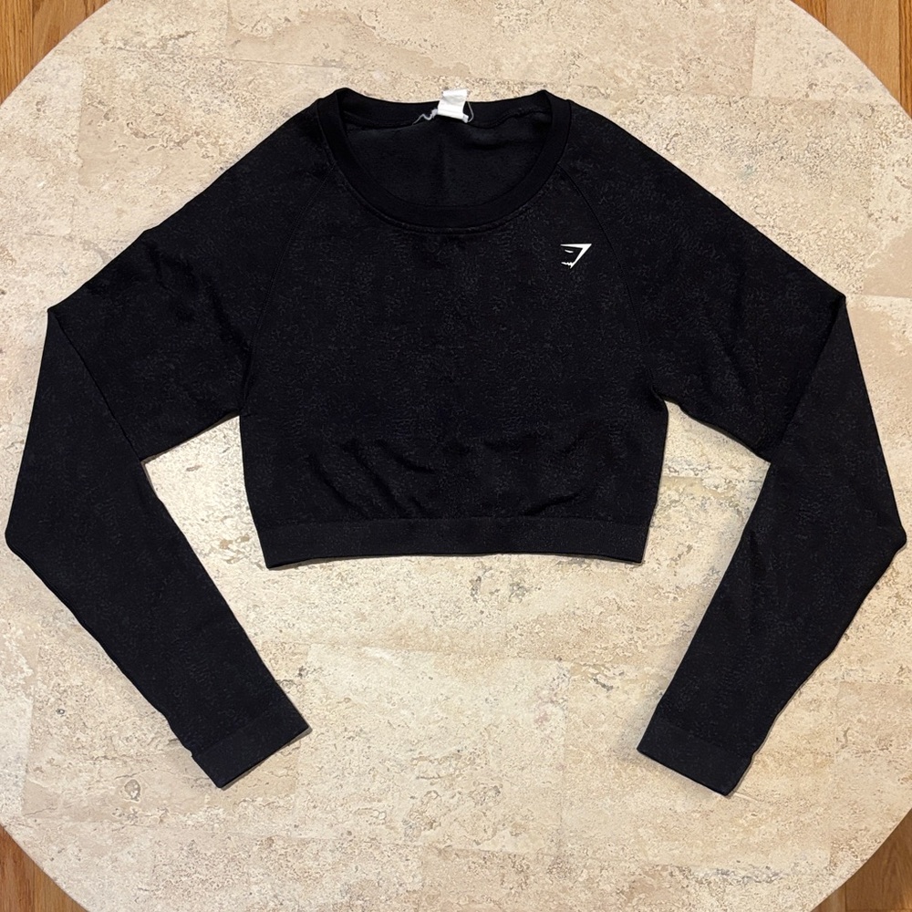 Gymshark Black Long Sleeve Crop Top